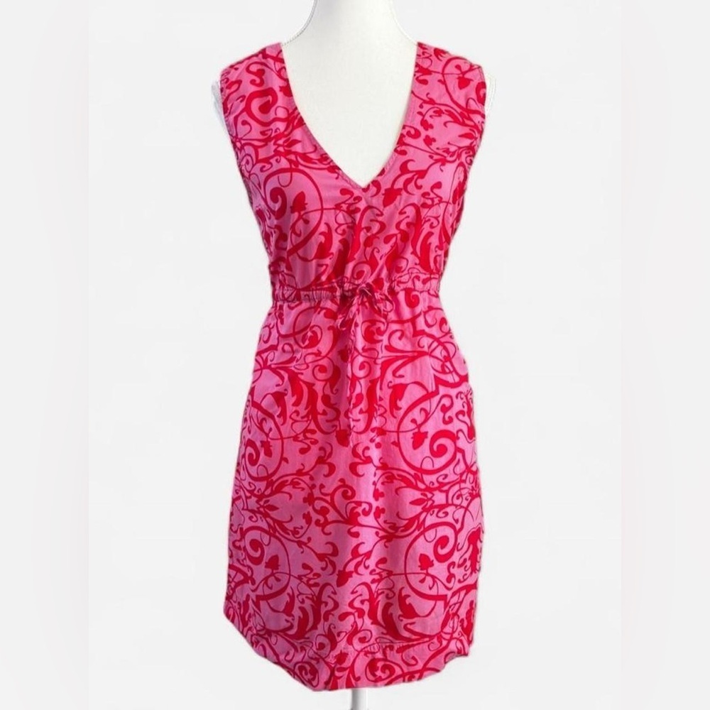 Swell by Cynthia Rowley Pink Swirl Cotton Mini Dress | Size L - Picture 2 of 9